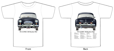 MGA 1600 Roadster MkII (hard top/disc wheels) 1961-62 T-shirt Front & Back